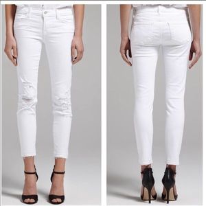 J Brand Low Rise Cropped Skinny Jean in White 9326